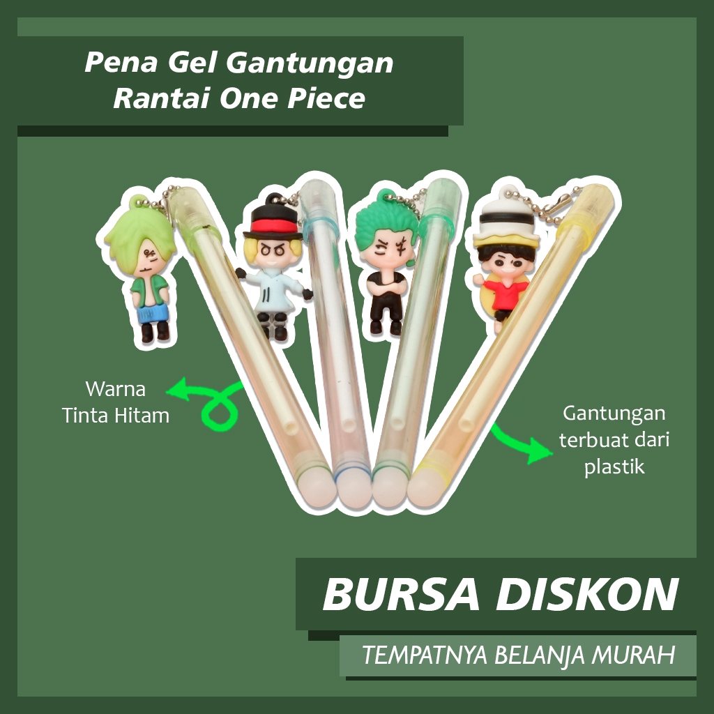 

12pcs Pena Gel Gantungan Rantai One Piece Monkey D. Luffy Nico Robin Shanks Sanji Tony Tony Chopper Roronoa zoro Bolpen Pulpen Bolpoin Ballpoint Karakter Pulpen Lucu