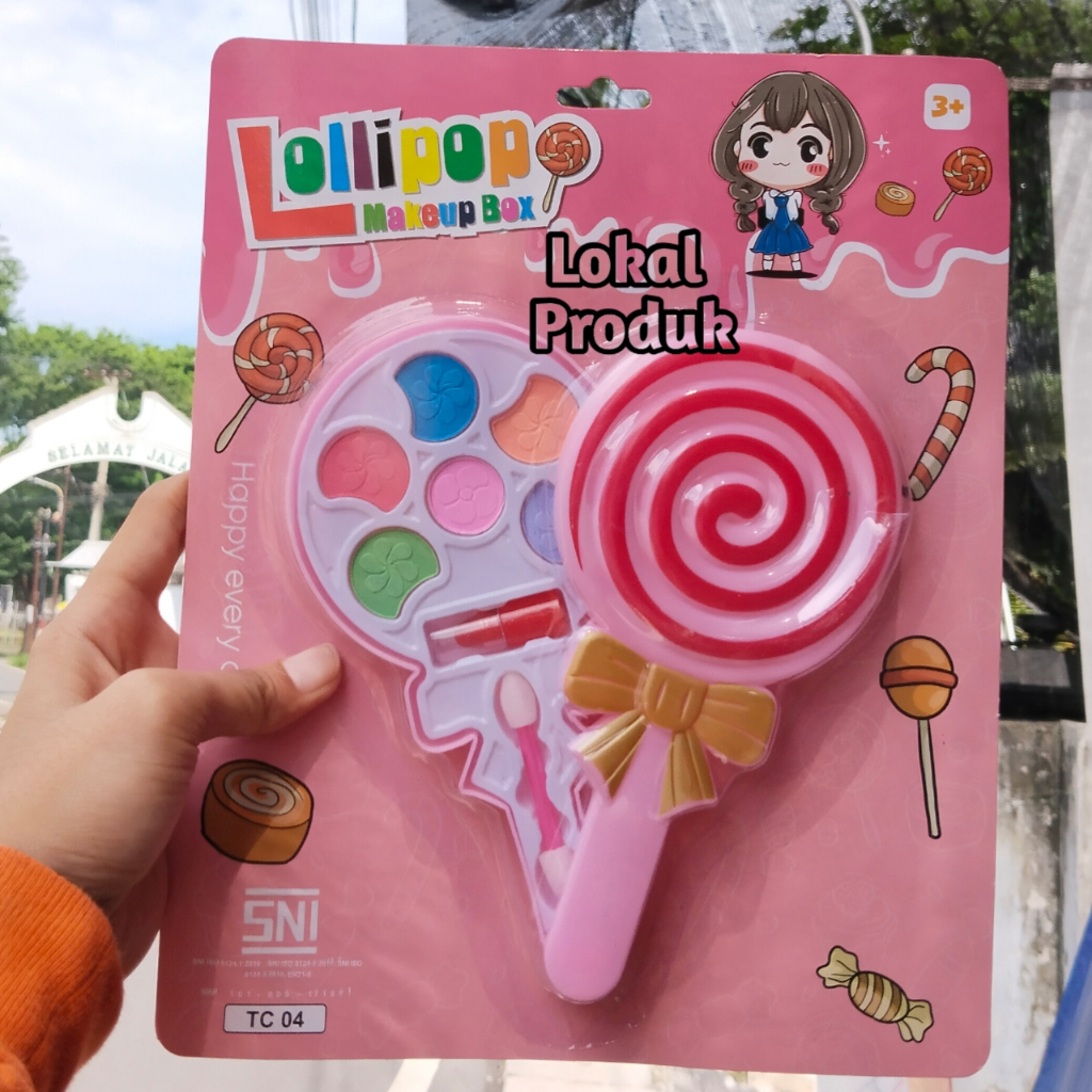 Mainan Anak Cewek Cosmetic Bentuk Permen Lolipop Satu Tingkat/Susun Tc 04