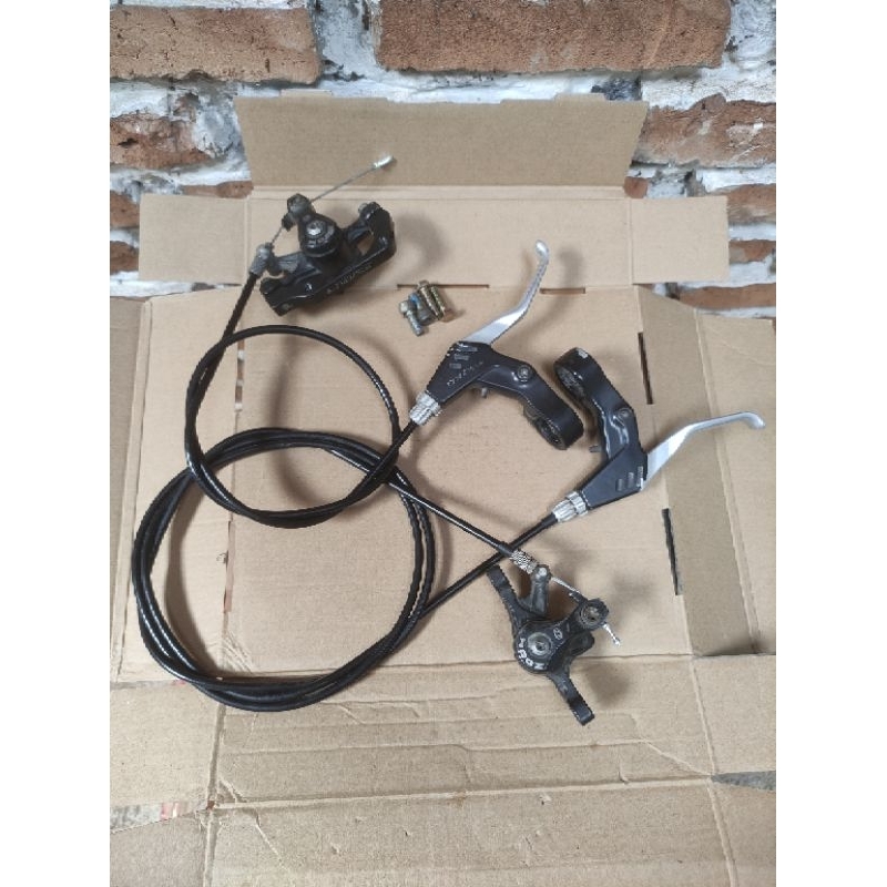 brake set mekanik handle tektro x caliper zoom rem set sepeda disc brake