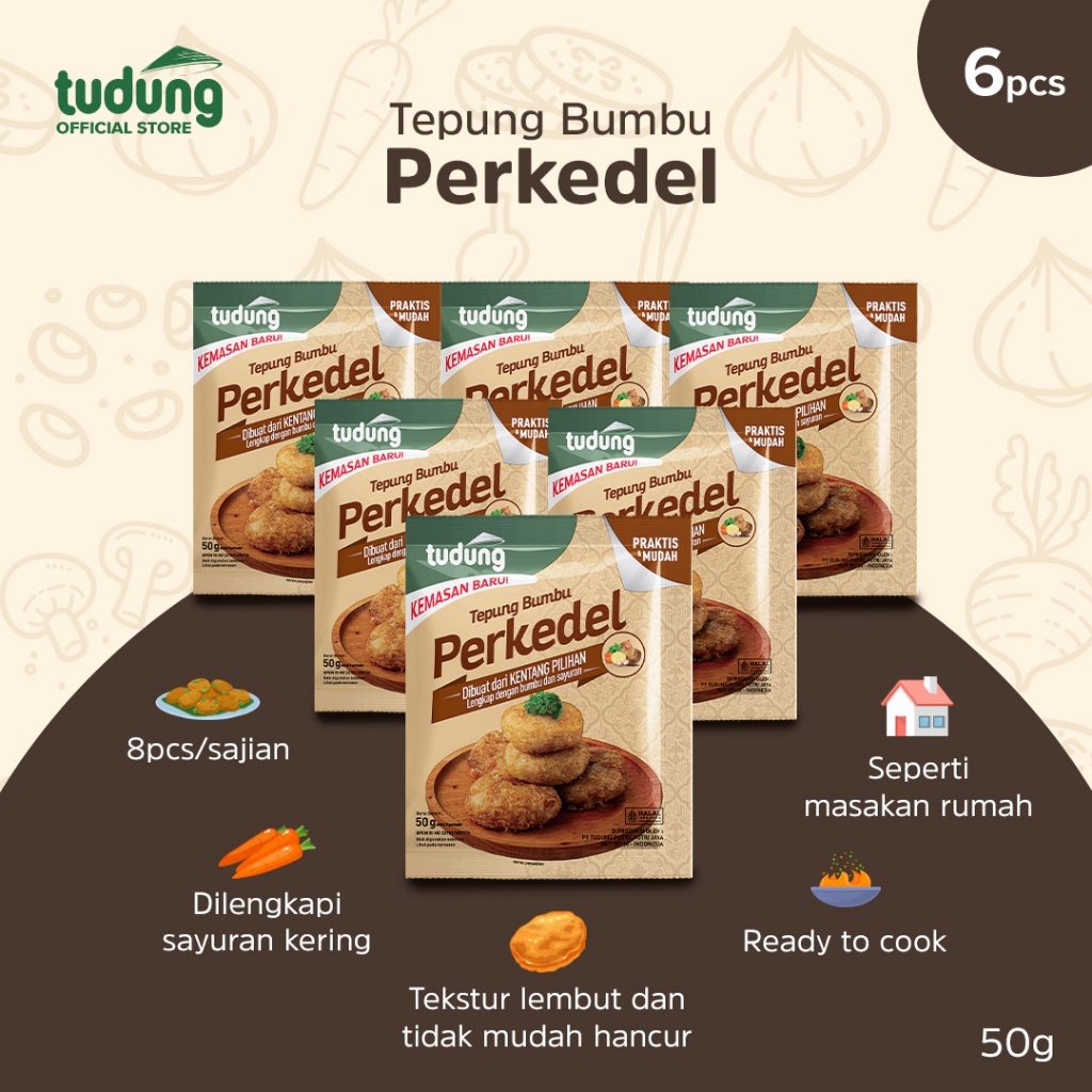 

Tudung Tepung Bumbu Perkedel 50g Bundling isi 6