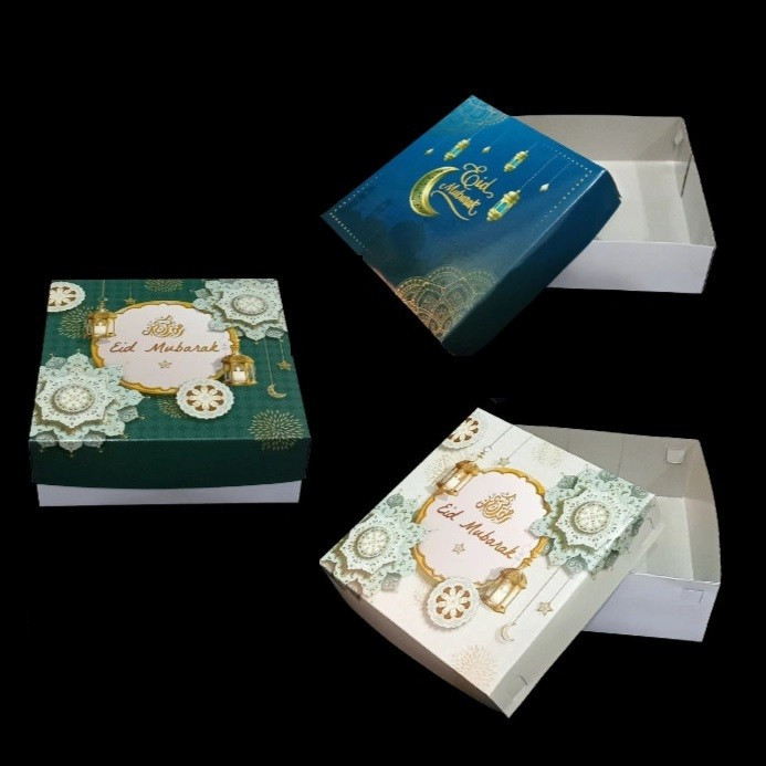 

(5 pcs) box hempers lebaran dus kotak packaging kue lapis legit edisi idul fitri ukuran 22 x 22 x 8 cm