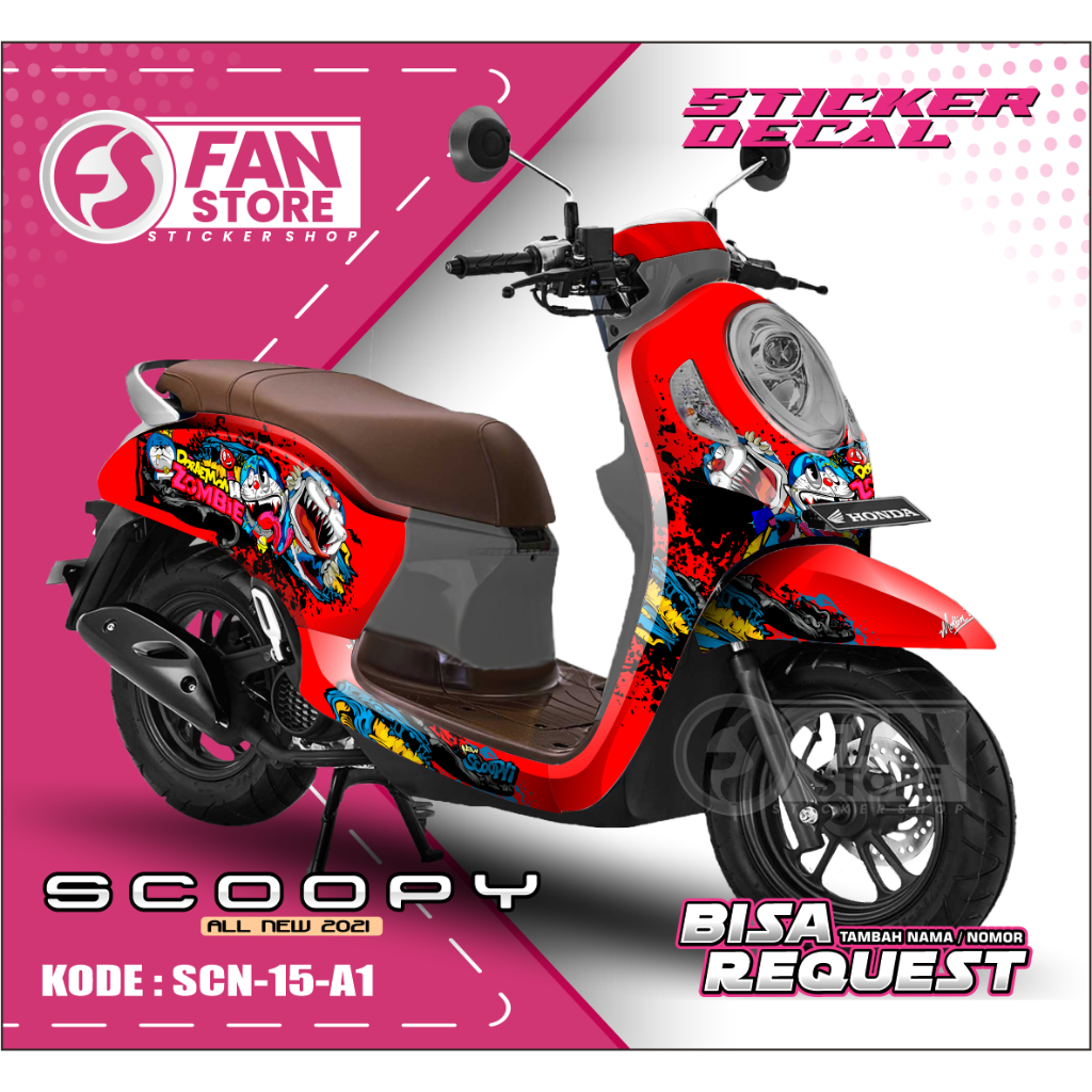 DECAL STIKER SCOOPY 2021 DEKAL MOTOR NEW SCOOPY DORAEMON ZOMBIE - DECAL SCOOPY NEW PRESTIGE