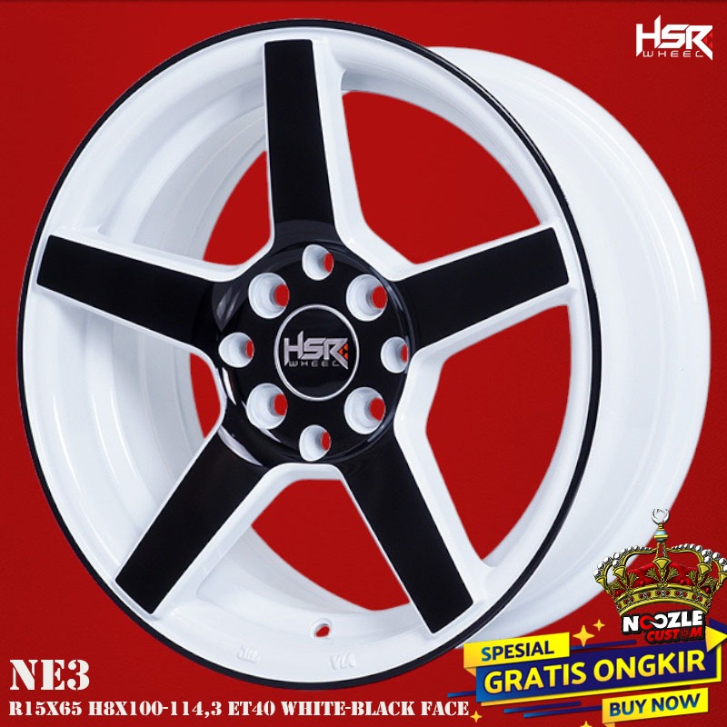 Velg Mobil Ring 15 Lubang 4 Palang 5 Pelek Racing HSR Terbaru Ring 15 Double PCD