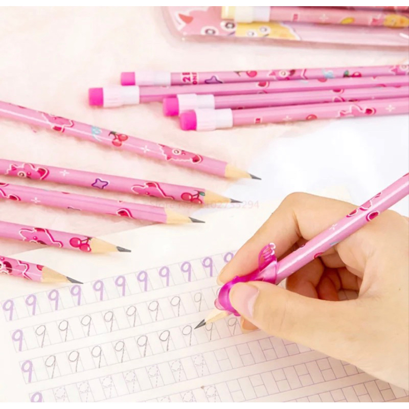 

Set Pensil Karakter 12pcs+Rautan / Mini Stationery / Alat Tulis Sekolah / Paket Alat Tulis Pensil Set 12PCS