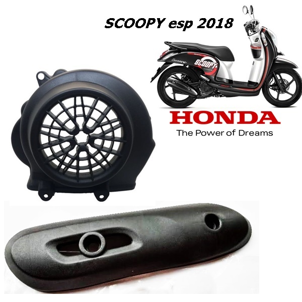 Cover Knalpot Scoopy esp 2018 Tameng Knalpot Scoopy esp 2018 + Cover Magnet Tutup Pelindung Kipas