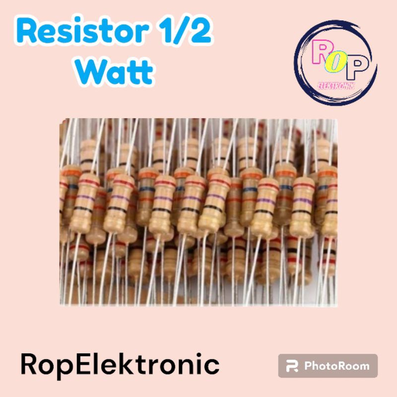 Resistor 1/2 Watt Ukuran Kilo Ohm 15K, 18K, 68K, 100K, 27K, 33K, 560K