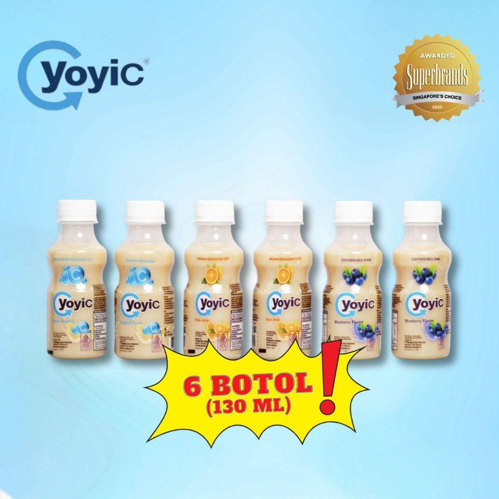 

6 Botol YoyiC Minuman Probiotik [Rasa Original, Jeruk, Blueberry, Peach] 130ml