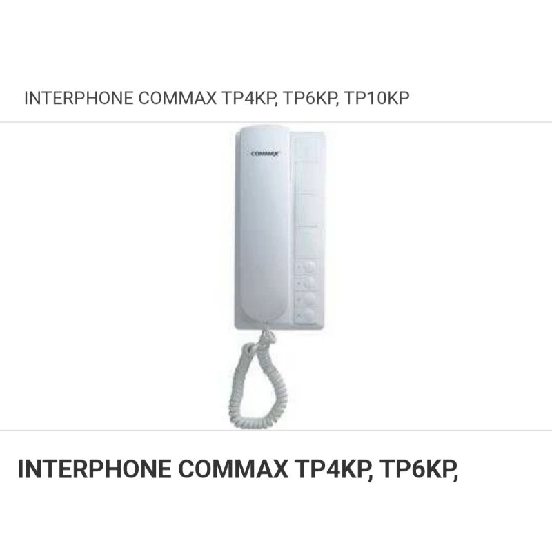 Commax Intercom  TP 6KP Nurse call commax