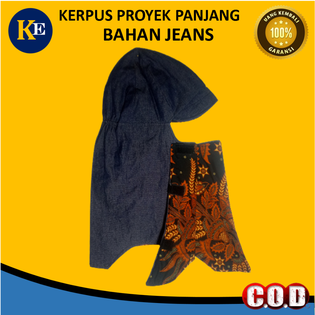 Topi Masker Jepang TYPE PANJANG Kerpus Proyek Las SEBO Mancing Bahan Jeans Untuk Kerja OUT DOOR Luar