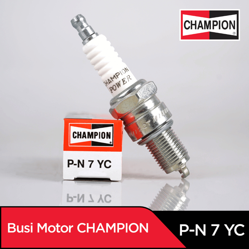 Busi CHAMPION PN7YC (Denso W22EP-U/NGK BP7ES) busi motor 2Tak Drat Panjang Asli Original