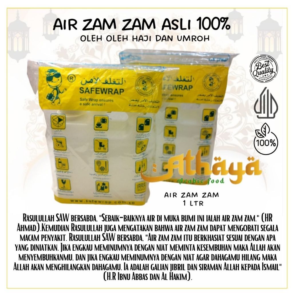 

Air Zamzam Asli 100% Mekah Zam Zam Oleh Oleh Haji dan Umroh