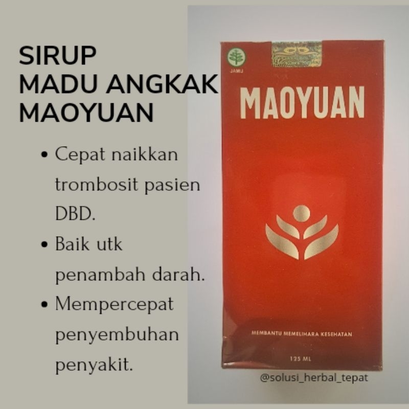 

Sirup Madu Angkak MAOYUAN - obat tambah darah, anemia, trombosit rendah, demam berdarah DBD (rebranding dari Red Booster)