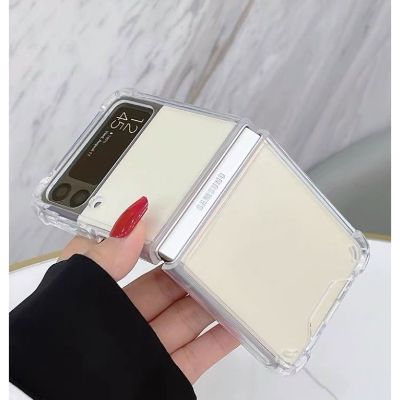 CUCI GUDANG!!! Anti Crack Acrylic Bening Samsung Galaxy Z Flip 3 Soft Case Transparan High Quality |