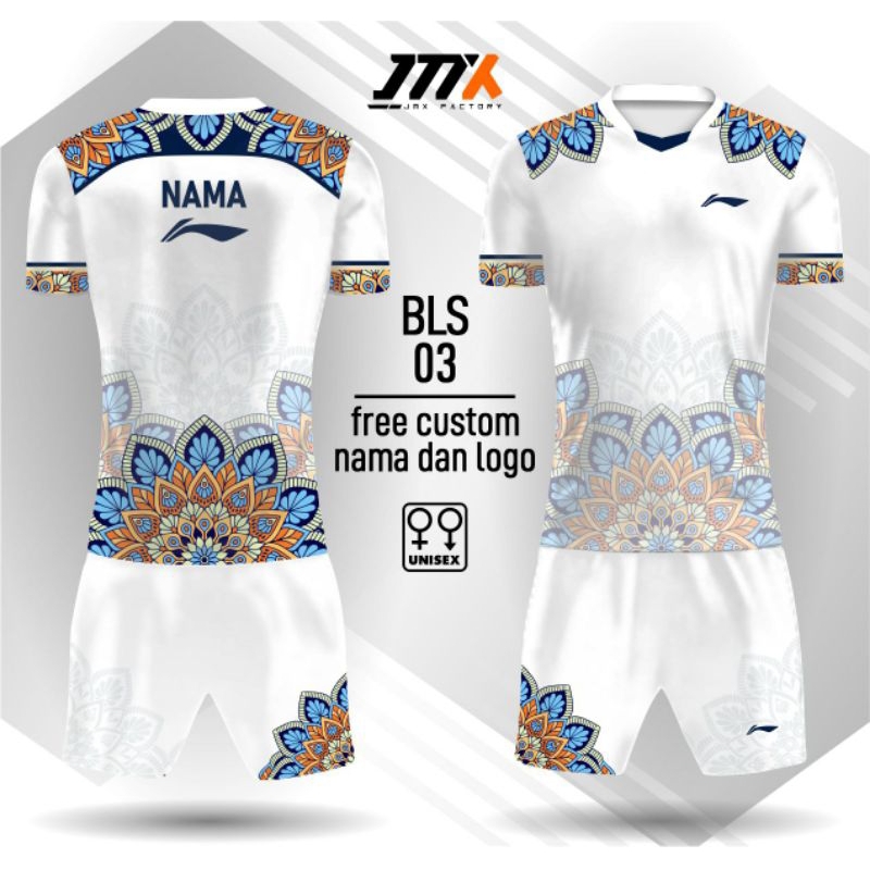 set celana lining jersey badminton lining baju bulu tangkis free custom nama logo