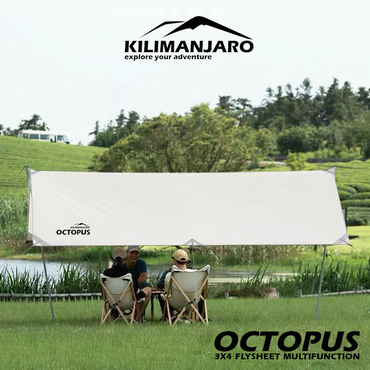 Flysheet 3x4 Kilimanjaro Octopus 26 Loop Tenda Darurat Tenda Tarptent Multifungsi Waterproof 4x3