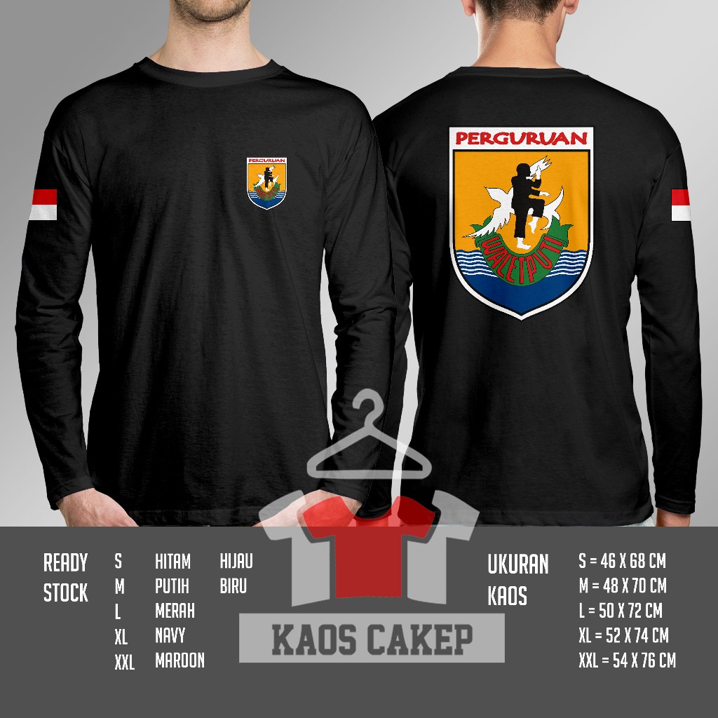 Kaos Silat Walet Puti Logo Lengan Panjang Baju Distro