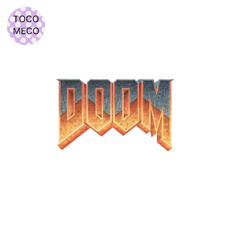 

sticker DOOM logo stiker film game retro arcade RPG FPS