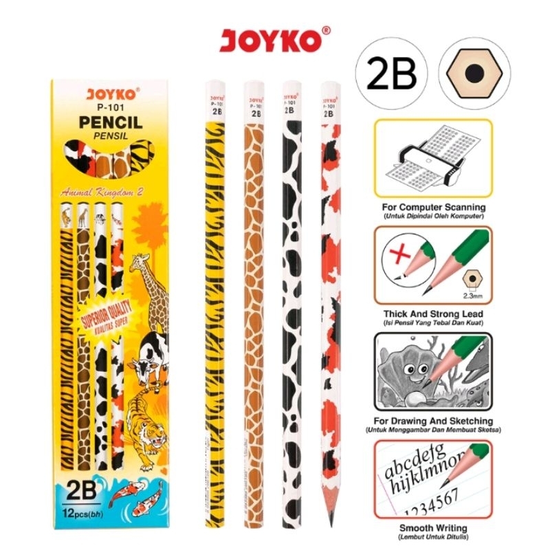 

Pencil / Pensil Joyko Animal P-101 2B (12 Pcs)