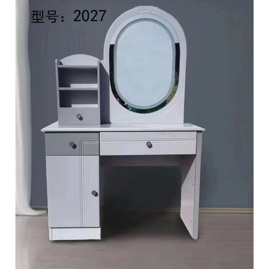 MEJA RIAS IMPORT MINIMALIS PUTIH ABU-ABU + RAK DAN LACI 2027