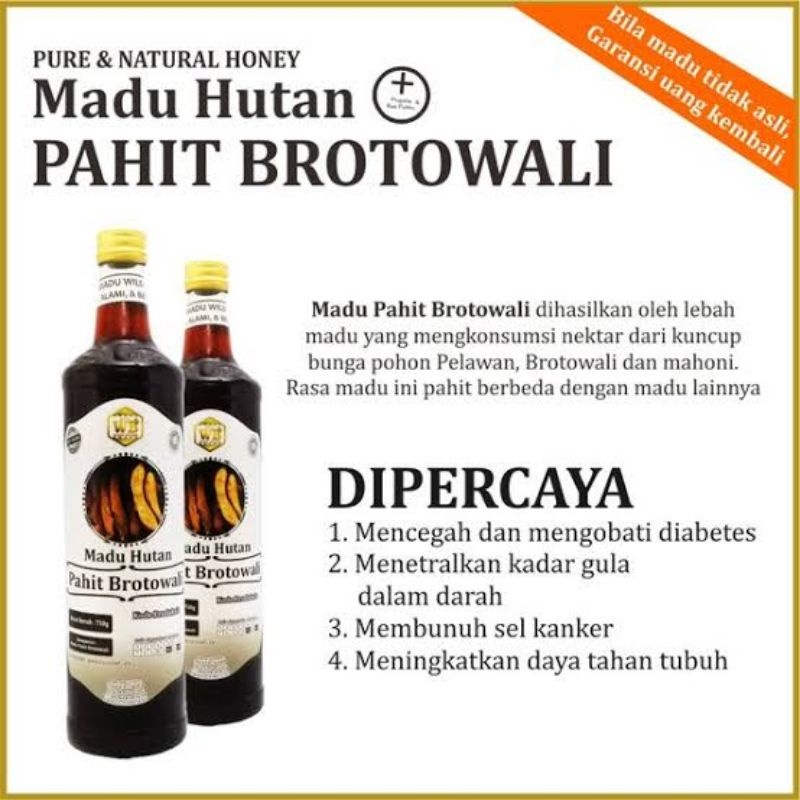 

WB Wild Bee - Madu Pahit Brotowali / Lebah Apis Dorsata - Wild Bee / Madu Pahit Brotowali Wild Bee 750gr