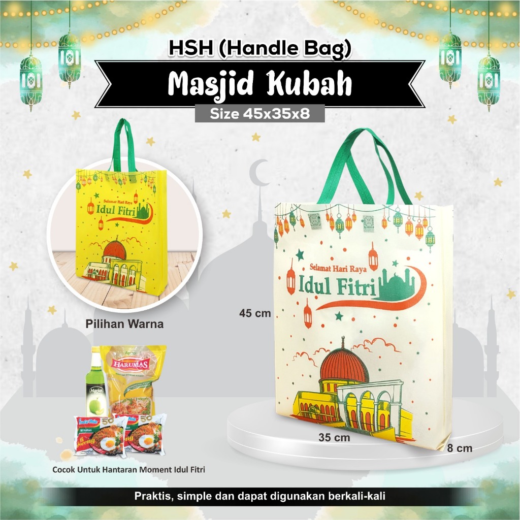 

Tas Spunbond Hampers Lebaran Idul Fitri Goodie Bag Idul Fitri Lebaran Tas Hari Raya Idul Fitri Lebaran 45x35x08
