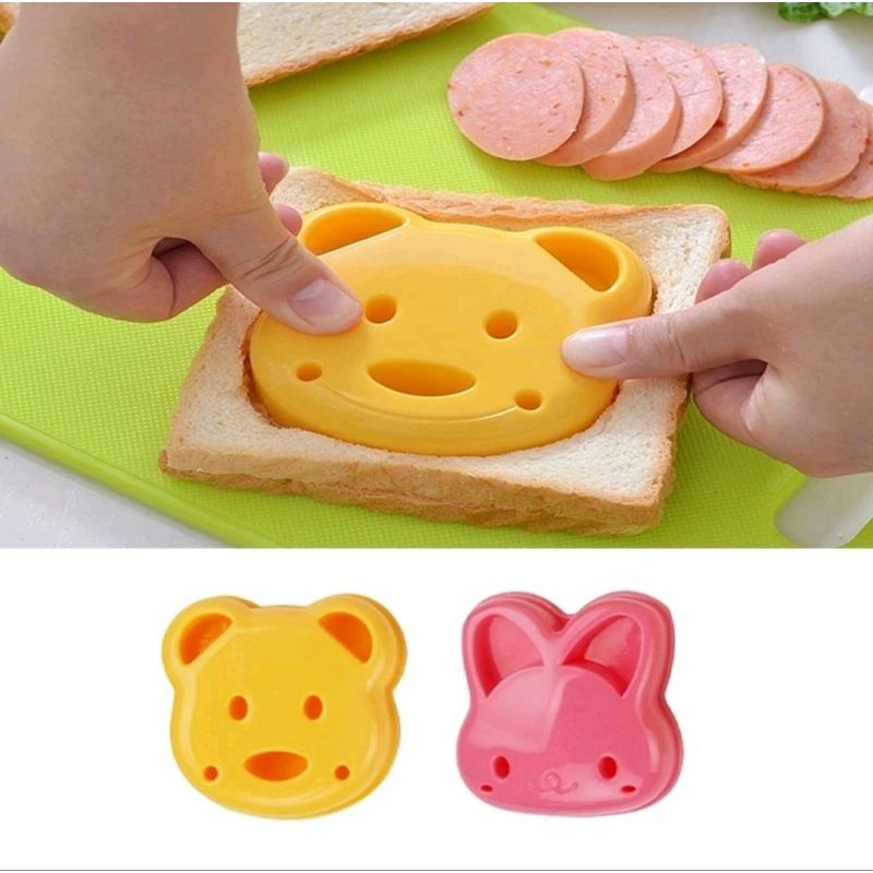 Sandwich Cutter Impor Beruang Kelinci ~ Rice Mold Beruang Kelinci ~ Pencetak Roti ~ Pencetak Roti