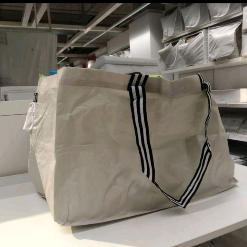 QH IKEA GORSNYGG kantong tas belanja besar warna krem muda 71L tote bag reusable TC-0411