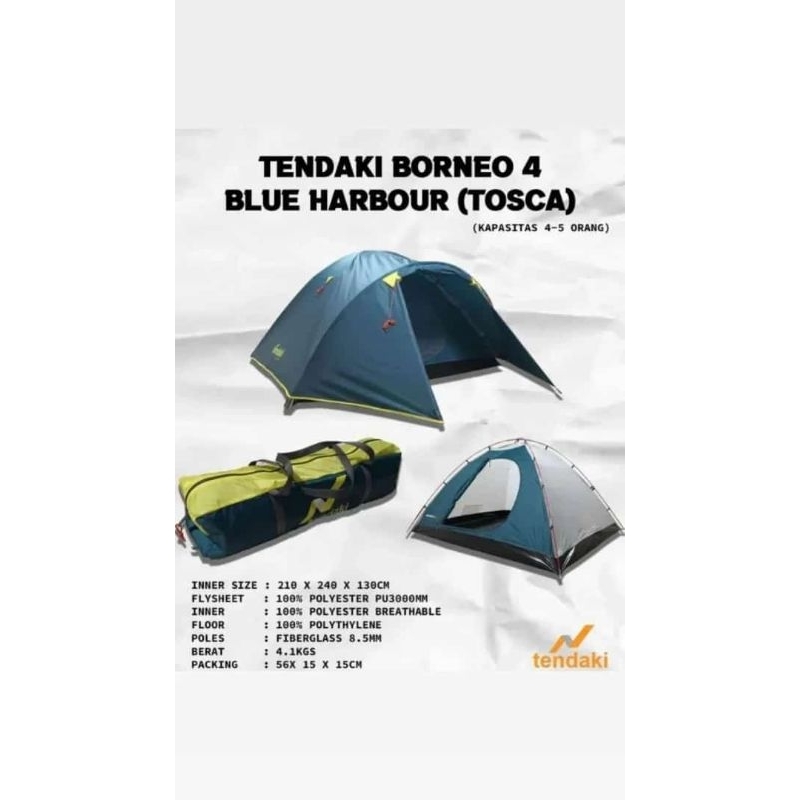 Tenda Tendaki Mis BORNEO 4 / Tenda Camping Dome 4 Orang Double Layer