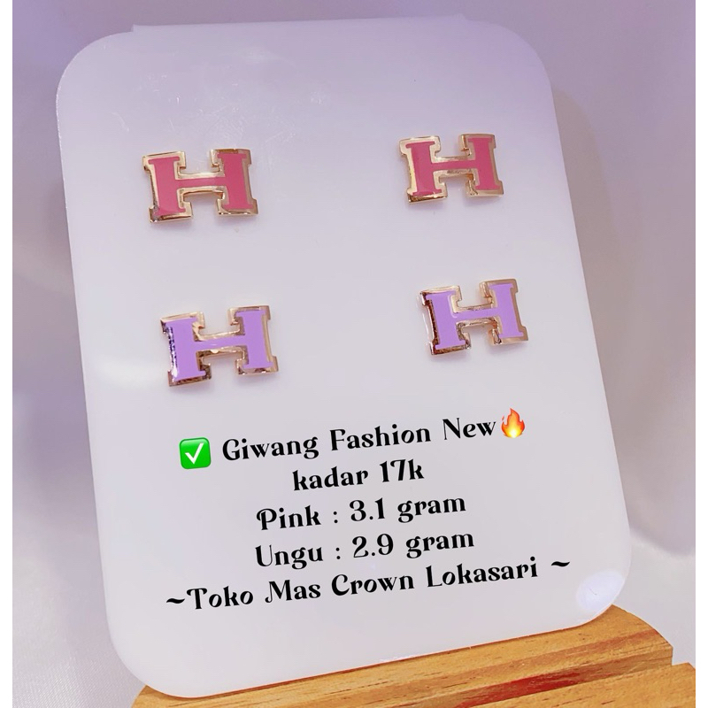 GIWANG FASHION MODEL H ITALY GOLD EMAS ASLI 17k