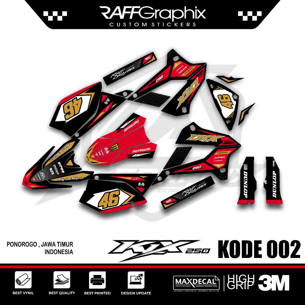 DECAL KLX 250/DTRACKER 250 KODE 002