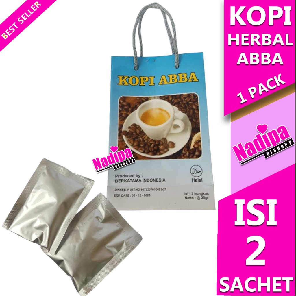 

KOPI HERBAL ABBA ASLI SATU PACK ISI 2 SACHET NADIPA OLSHOPP