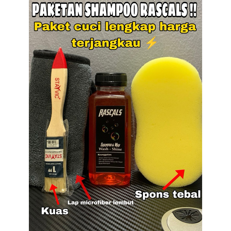 PAKET SHAMPOO & WAX CUCI MOTOR MOBIL LENGKAP 