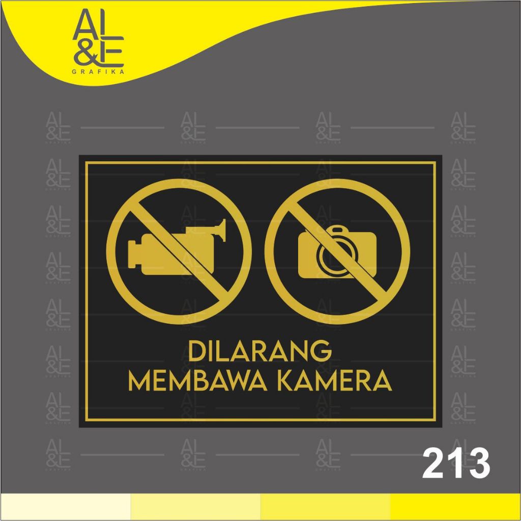 

213 - Stiker Dilarang Membawa Kamera, Sticker Vinyl, Cetakan Premium Indoor