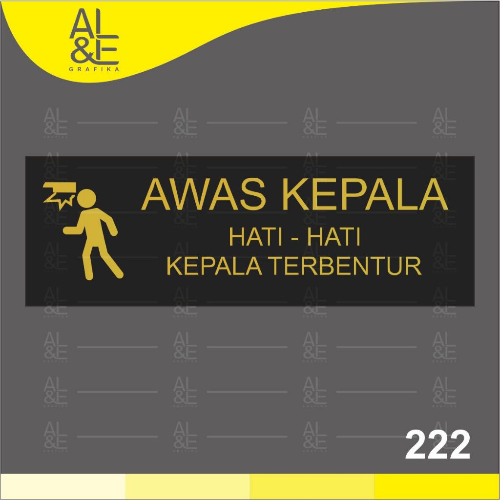 

222 - Stiker Awas Kepala, Hati- Hati Kepala Terbentur, Sticker Vinyl, Cetak Premium Indoor