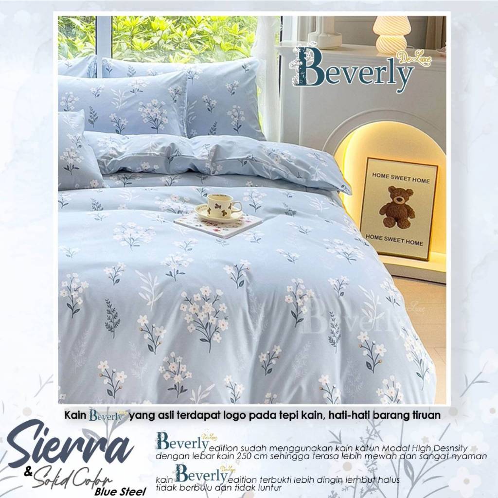 Sprei Katun BEVERLY SIERRA | Sprei Home Industry dari Katun CVC Premium | Sprei Uk.90,100,120,160,18