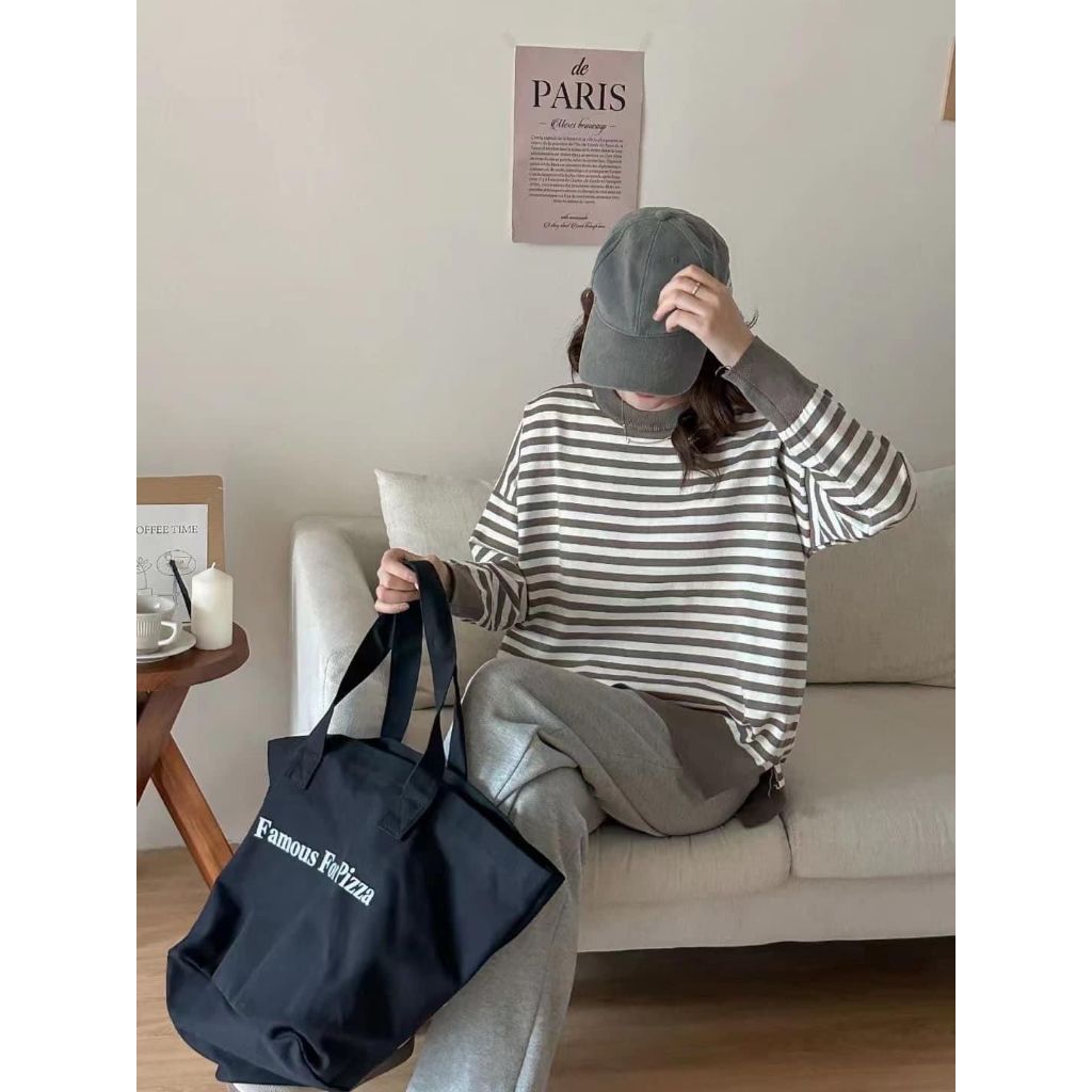 JKFashion - RSO OOTD ATASAN WANITA LENGAN PANJANG MOTIF SALUR / SWEATER RANIA / SWEATER  STRIPE WANI