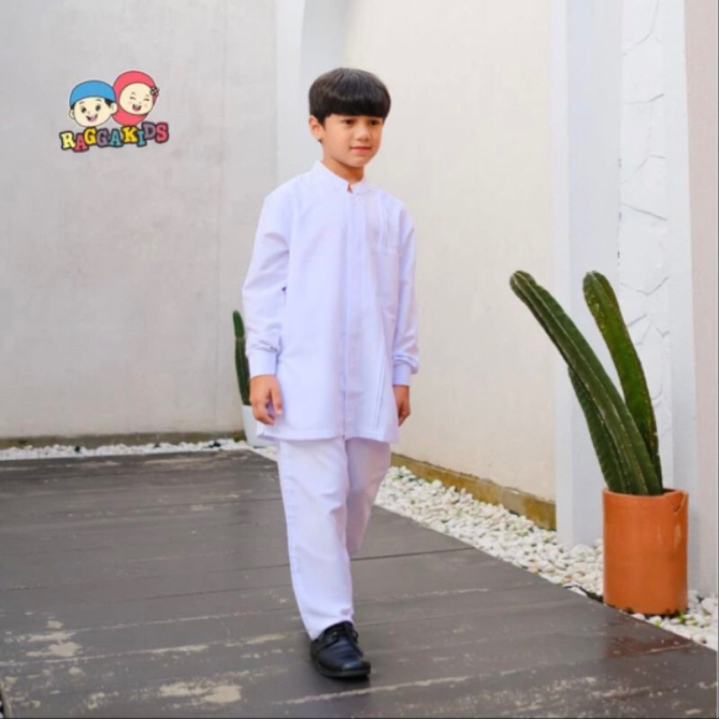 Set Koko Putih Anak//Koko Manasik Haji//Kurta Putih//Koko Putih Katun