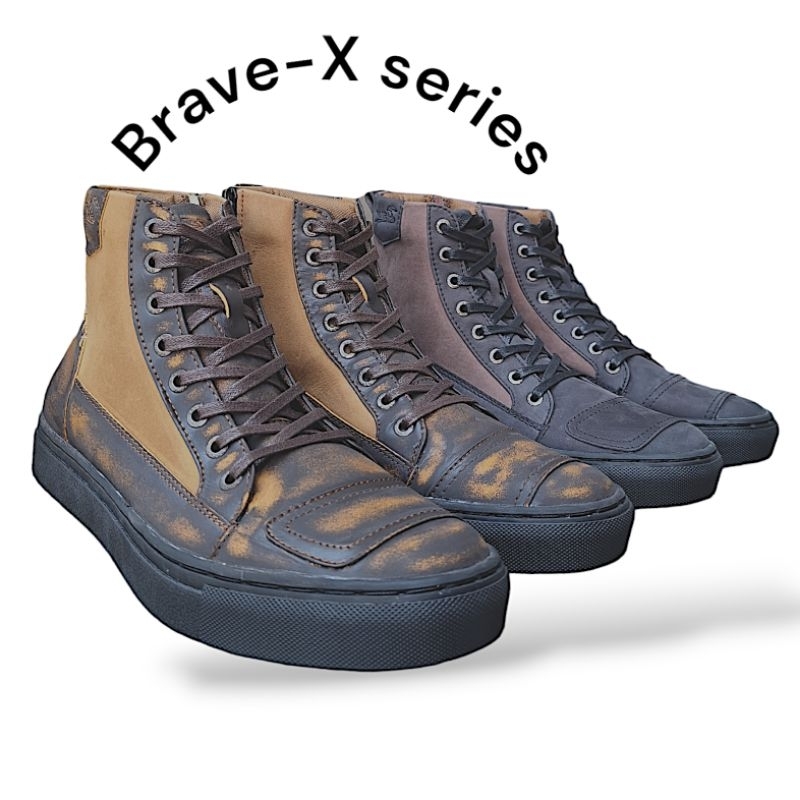 sepatu kulit pria ridding zipper barok id type brave-x series
