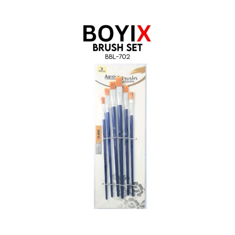 

Kuas Set Lukis Cat Air Minyak Akrilik Isi 6 BOYIX BBL-702