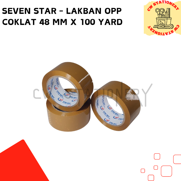 

Seven Star - Isolasi Lakban OPP Tape Coklat 48 mm (2 inch) x 100 yard
