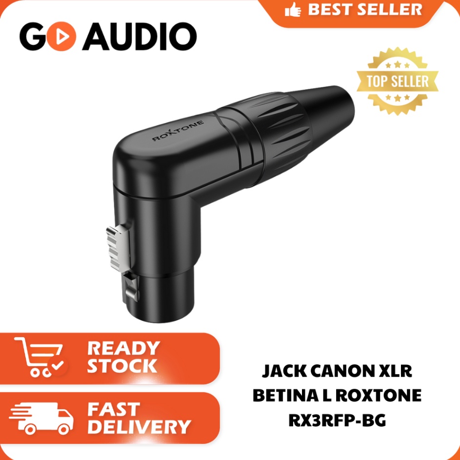 QV ROXTONE  Jack Canon L XLR Betina Female L RX3RFPBG  Jack Konektor Canon XLR 3 Pin Female Jack Jec