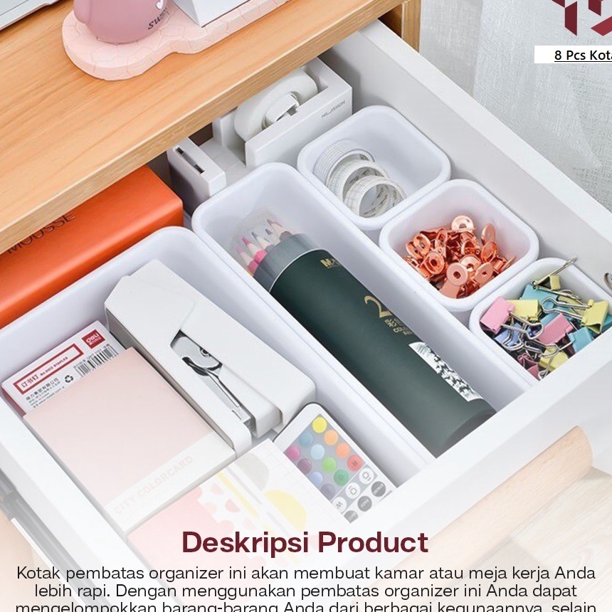 KI3 8 PCS  Kotak Sekat Pembatas BarangBarang Makeup  Organizer Divider Case Organizer 8 PCS
