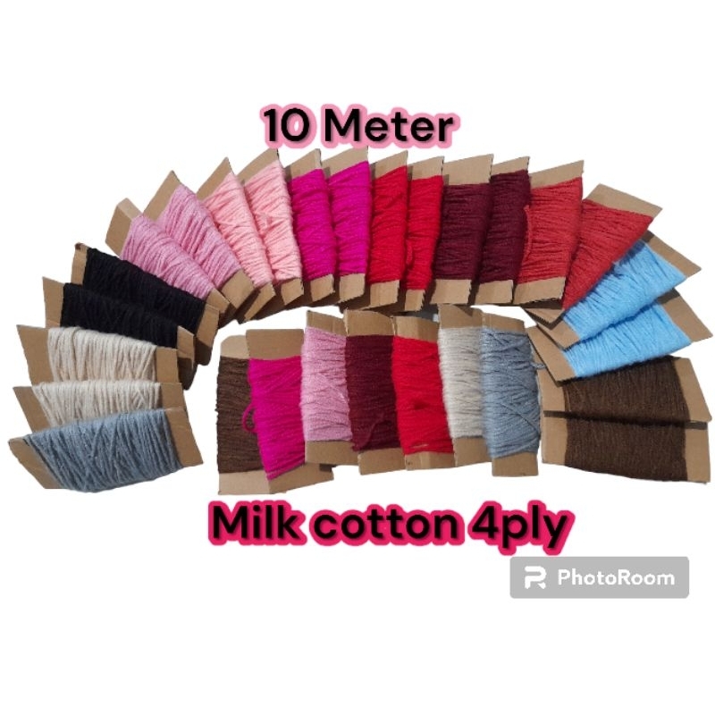 Benang Milk Cotton 4Ply 10 Meter / Milk Cotton 10 meter / Benang Milk Cotton Pendek