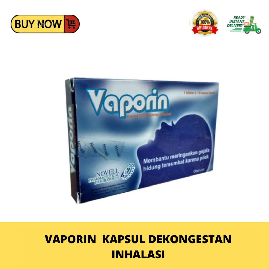 VAPORIN KAPSUL DEKONGESTAN INHALASI / MEREDAKAN HIDUNG TERSUMBAT PADA BAYI & DEWASA