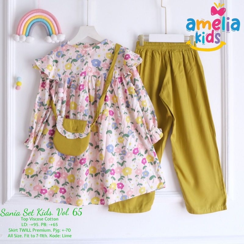 (COD) List/ Sania 63/ Sania 65 set kids ORI Amelia kids/ set anak perempuan