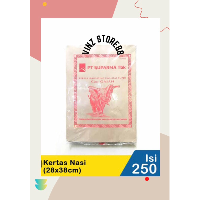 Kertas Bungkus Nasi Gajah Pink 250lbr