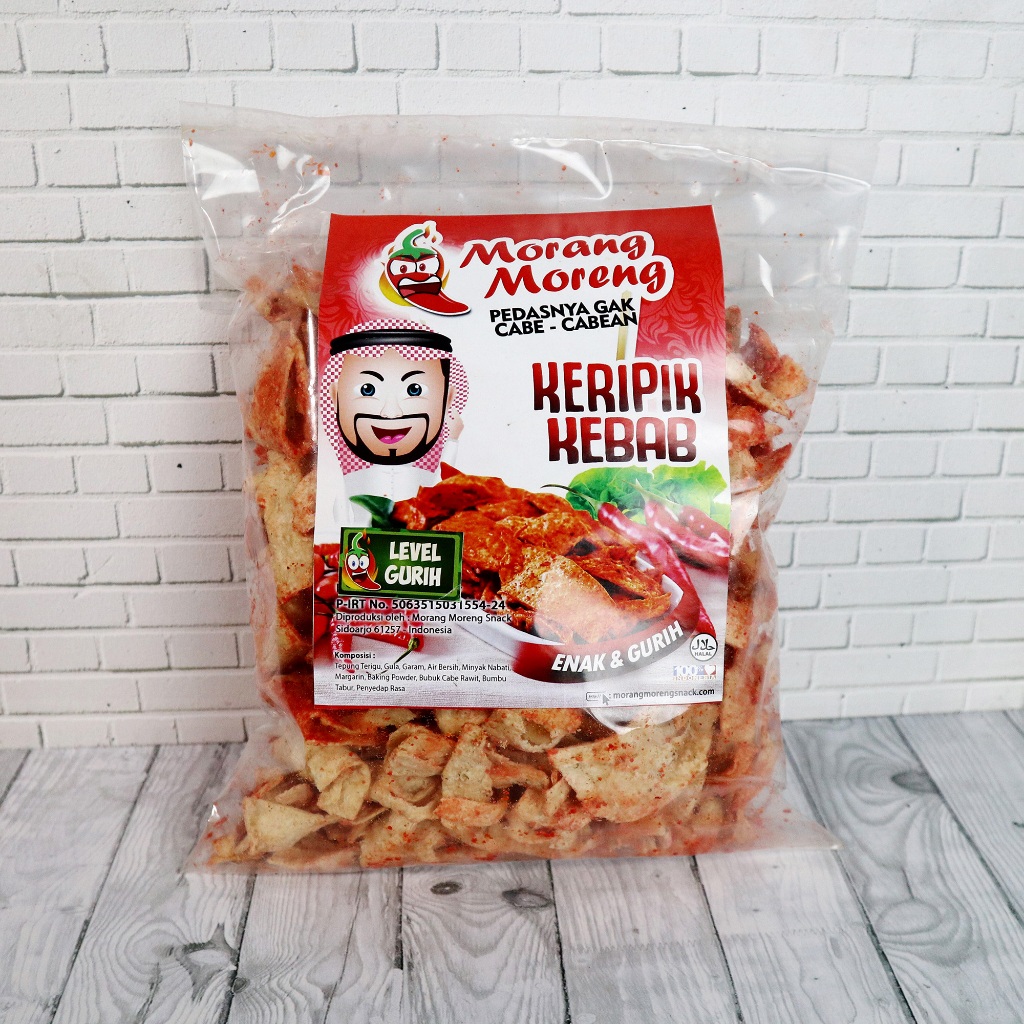 

Keripik Kulit Kebab 500gr Morang Moreng / Keripik Tortilla Kebab Aneka Rasa