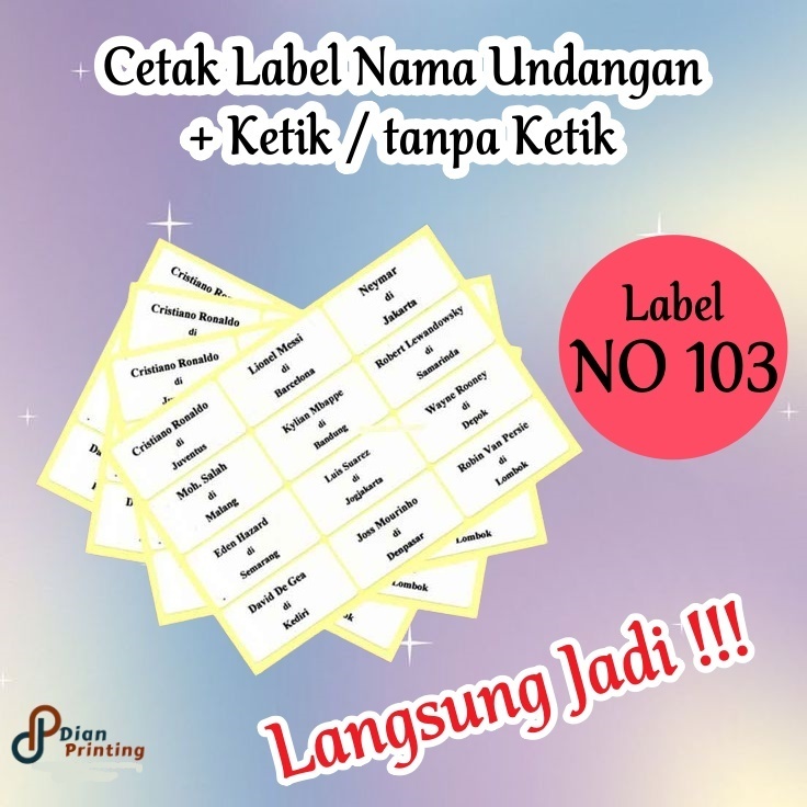 

Cetak label nama undangan murah 103