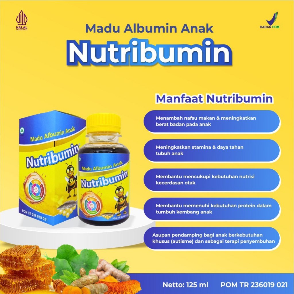 NUTRIBUMIN - Madu Anak Albumin Pegagan - Nutrisi tumbuh kembang anak