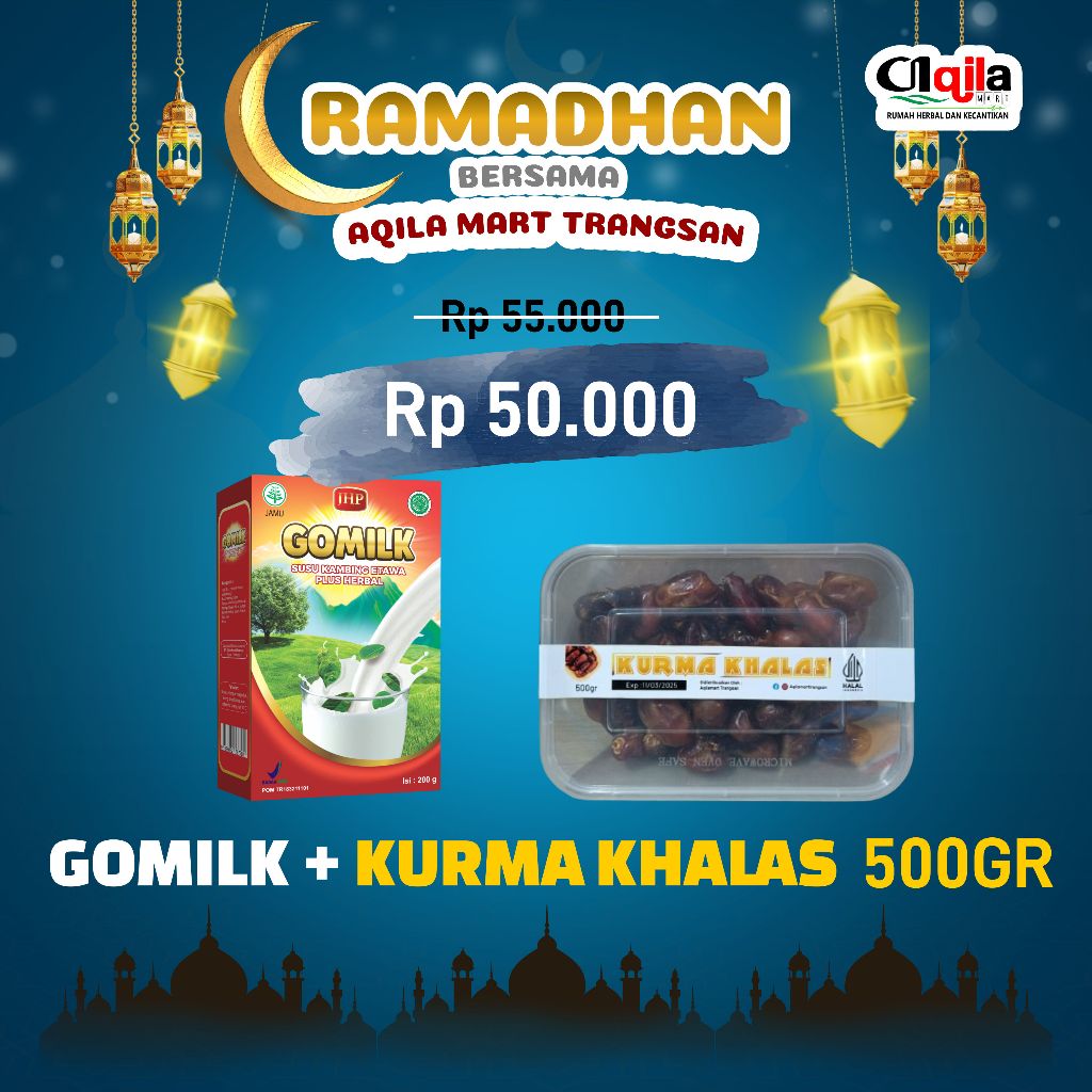 

Gomilk dan Kurma Khalas 500gr Ramadhan bersama Aqilamart Trangsan